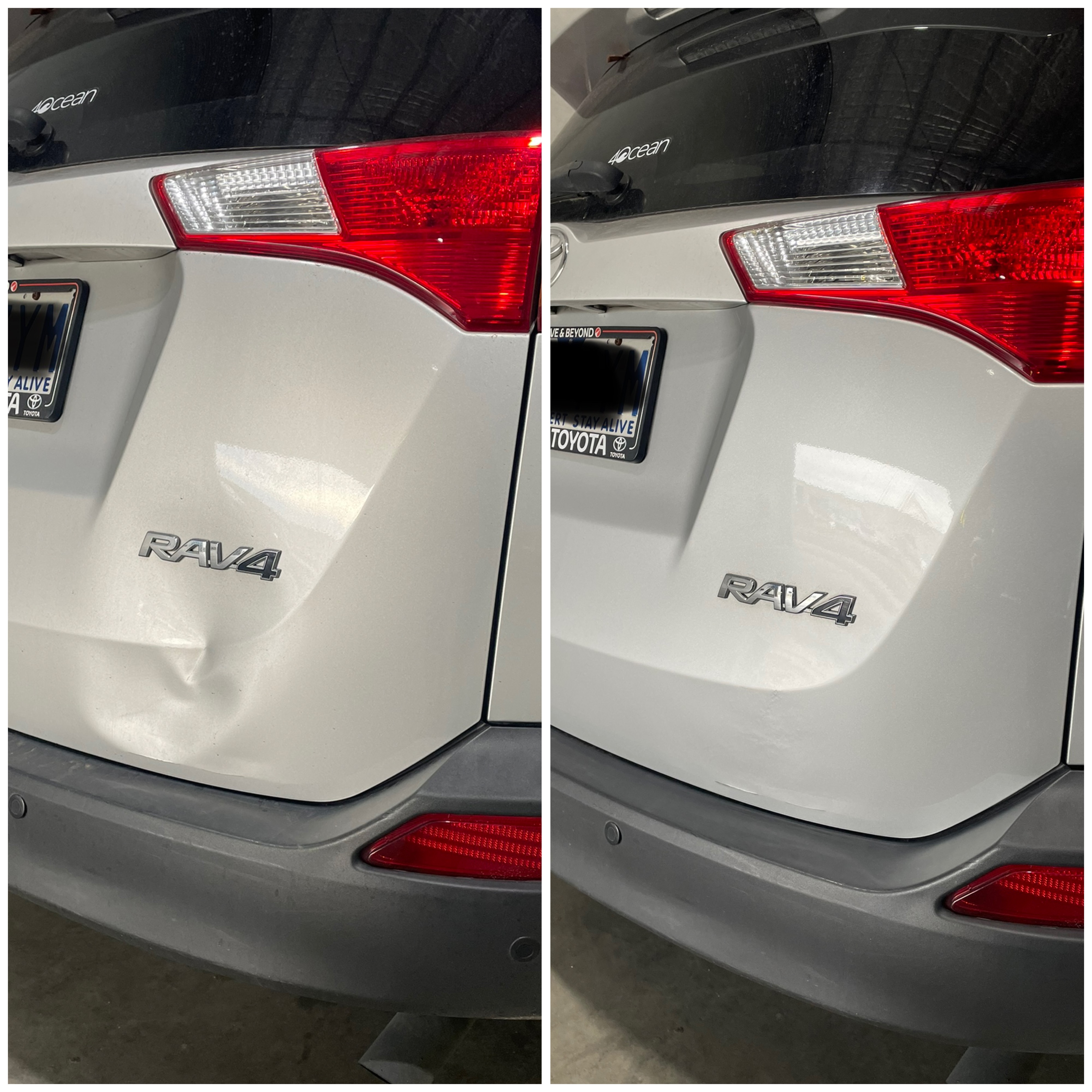 Before and after dent repair 2